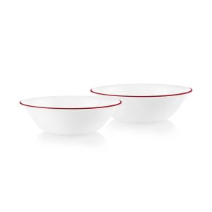 Corelle® Radiant Red Banded 1-quart Serving Bowls. 2-pack