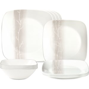 Corelle® Square Wandering Grove 12-piece Dinnerware Set. Service for 4