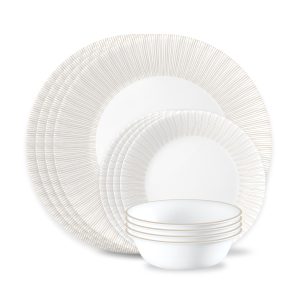 Corelle Hushed Lines 12-piece Dinnerware Set. Service for 4